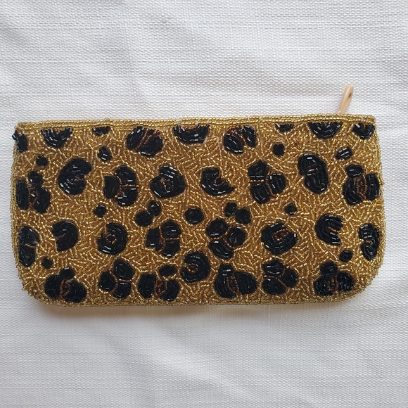 Beaded Leopard Clutch - Picture 1 of 6